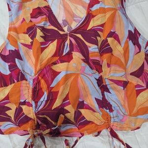 Lily Rose Multicolor Floral Sleeveless Rayon Tank  Size L